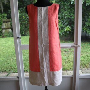 Kenar Linen Shirt Dress Pink Color block Women’s Size 6